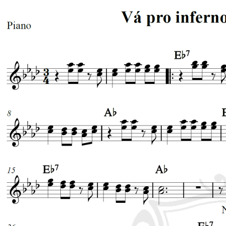 Vá pro inferno com o seu amor - Chitãozinho e Xororó - Piano/Vocal