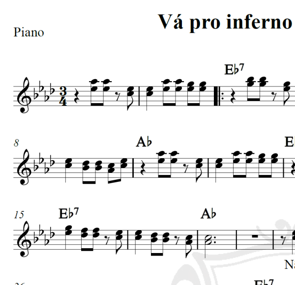 Vá pro inferno com o seu amor - Chitãozinho e Xororó - Piano/Vocal