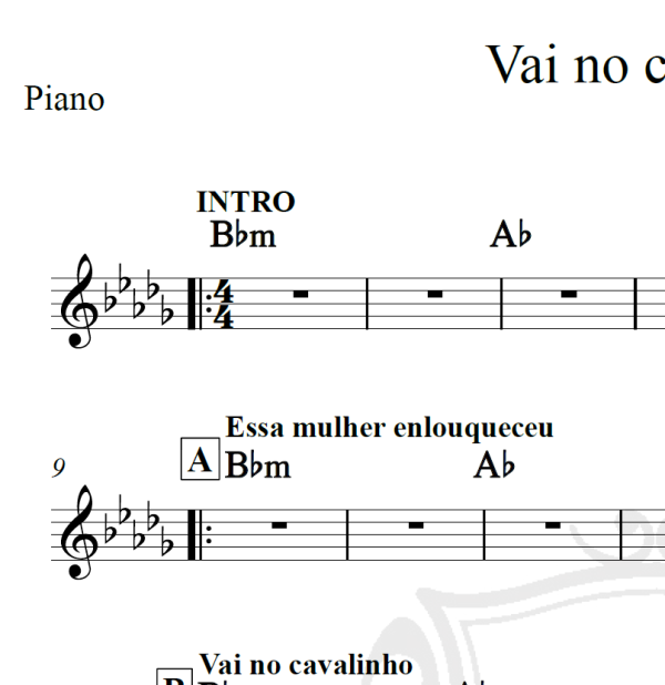 Vai no cavalinho - Banda Gasparzinho - Cifra