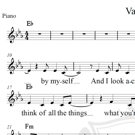 Valerie - Amy Winehouse - Piano/Vocal
