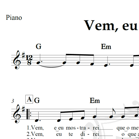 Vem, eu mostrarei - Piano/Vocal