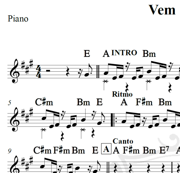 Vem nenem - Harmonia do Samba - Cifra