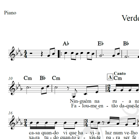 Verde Vinho - Piano/Vocal