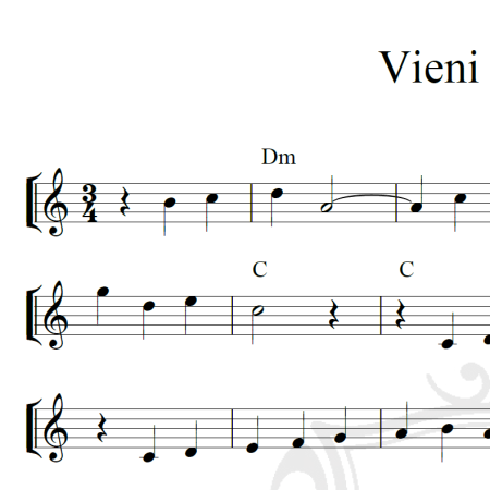 Vieni sul mar - Piano