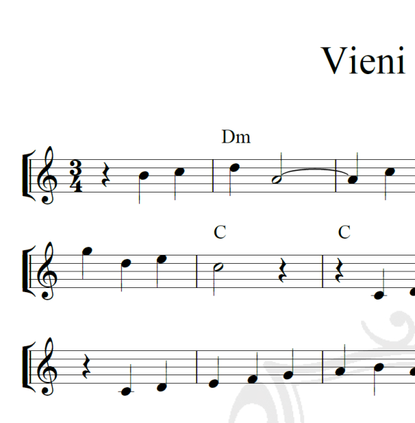 Vieni sul mar - Piano