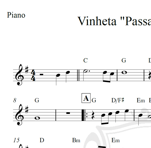 Vinheta "Passagem do tempo" - Piano