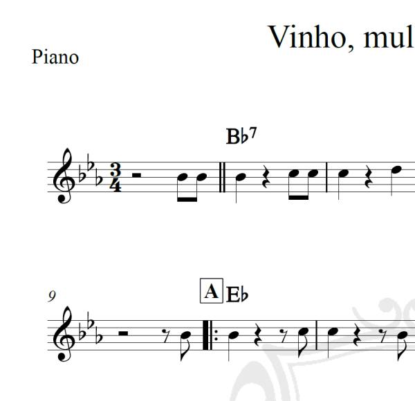 Vinho, mulher e canto - Strauss - Piano