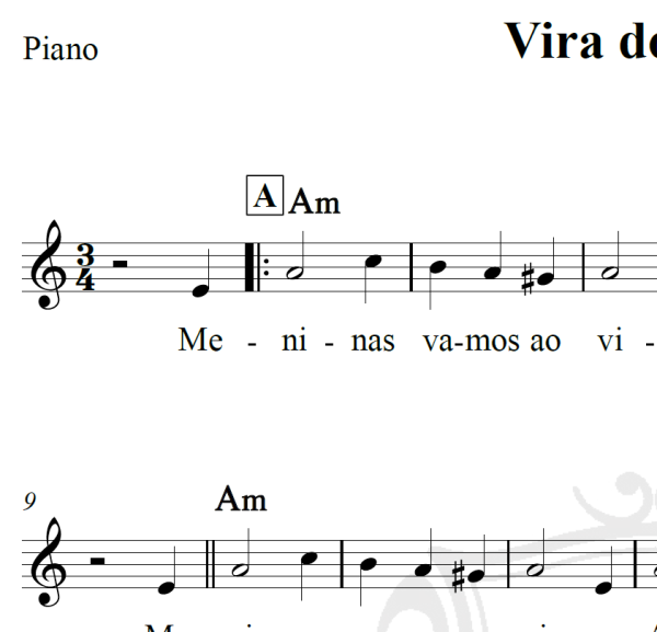 Vira do Minho - Piano/Vocal