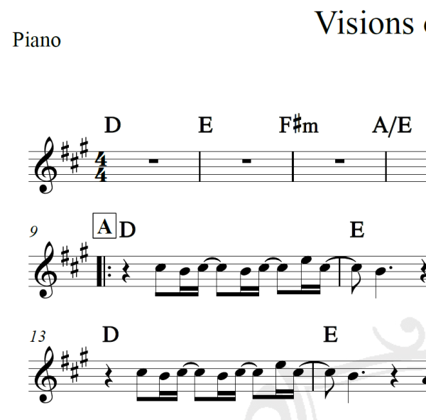 Visions of Gideon - Piano