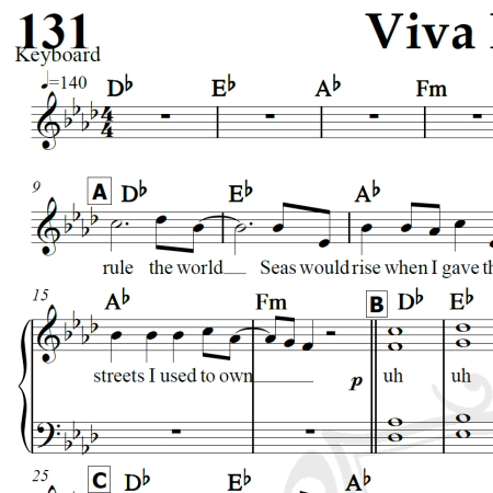 Viva la vida - Coldplay - Piano/Vocal