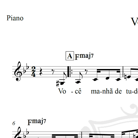 Você - Roberto Menescal - Piano/Vocal