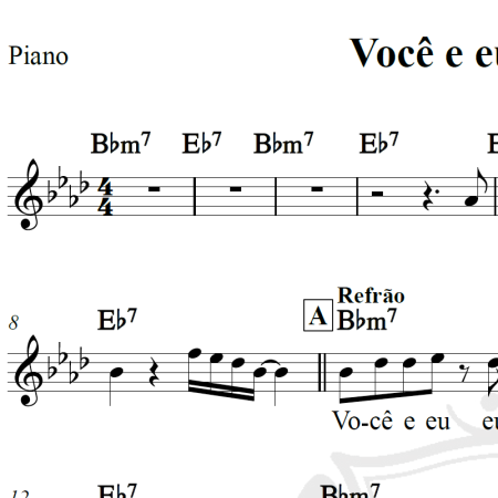 Você e eu, eu e você - Tim Maia - Piano/Vocal