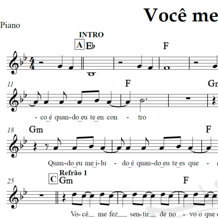 Você me faz tão bem - Detonautas - Piano/Vocal