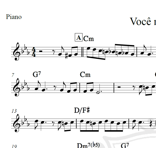 Você não sabe - Roberto Carlos - Piano