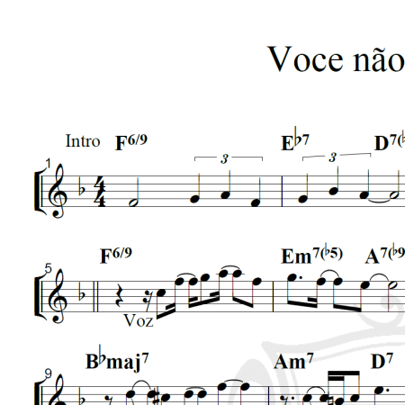Voce não sabe amar - Piano