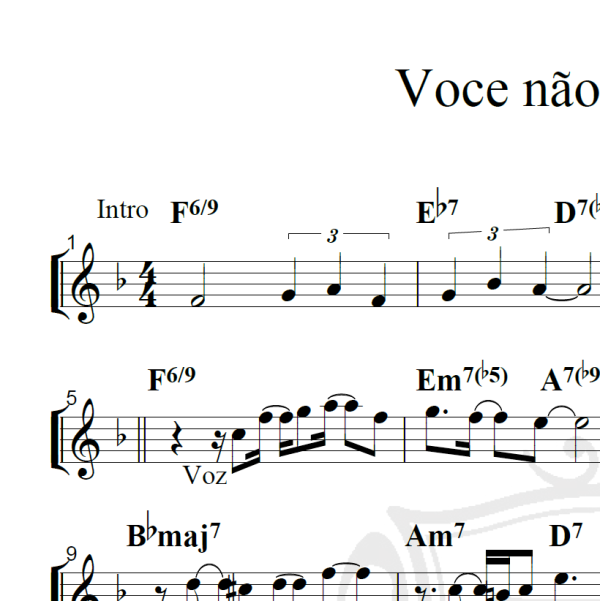 Voce não sabe amar - Piano