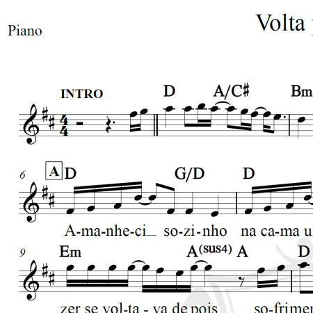 Volta pra mim - Roupa Nova - Piano/Vocal