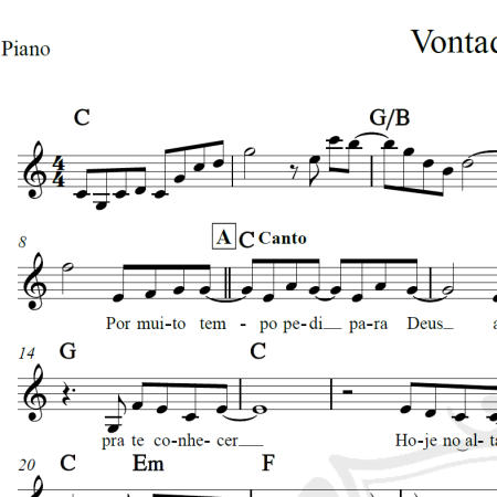 Vontade de Deus - Eula Cris - Piano/Vocal