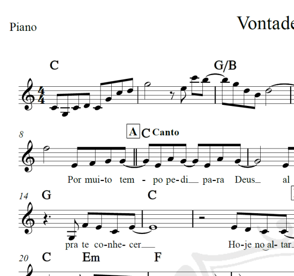 Vontade de Deus - Eula Cris - Piano/Vocal