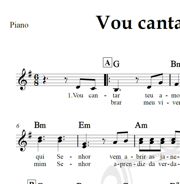 Vou cantar teu amor - Padre Fábio de Melo - Piano/Vocal