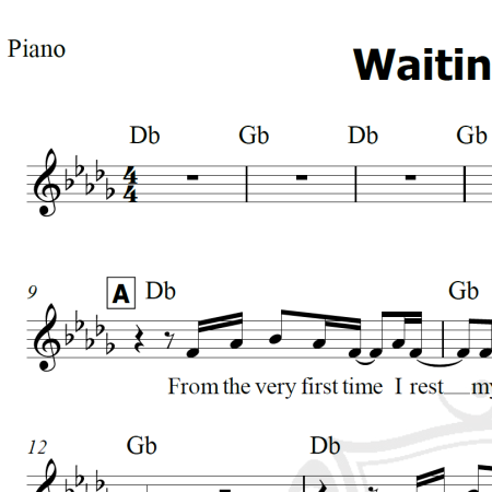 Waiting in vain - Annie Lennox - Piano/Vocal