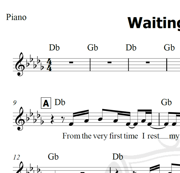 Waiting in vain - Annie Lennox - Piano/Vocal