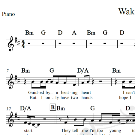 Wake me up - Avicii - Piano/Vocal