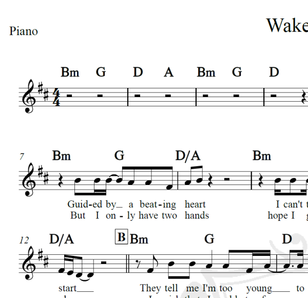 Wake me up - Avicii - Piano/Vocal