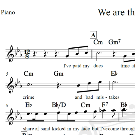 We are the champions - Queen - Piano/Vocal