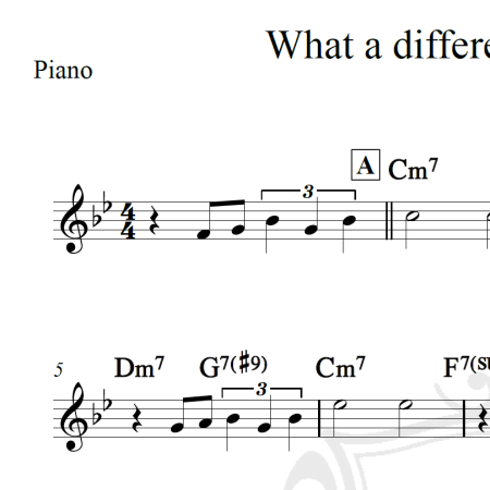 What a difference a day made - Piano