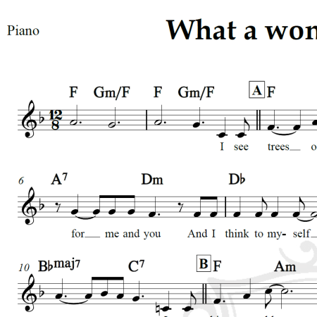 What a wonderful world - Louis Armstrong - Piano/Vocal