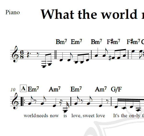 What the world needs now is love -  Dionne Warwick - Piano/Vocal