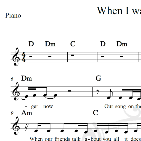 When I was your man - Bruno Mars - Piano/Vocal
