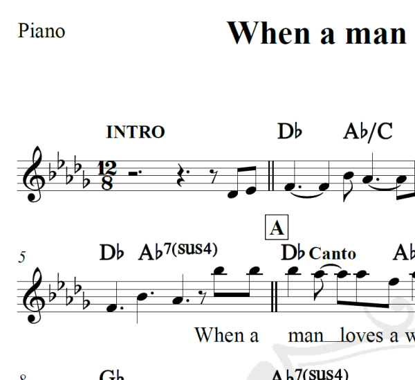 When a man loves a woman - Michael Bolton - Piano/Vocal