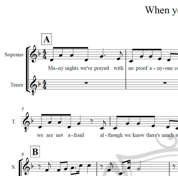 When you believe - Mariah Carey e Whitney Houston - Arranjo Coral