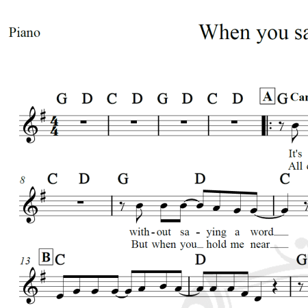 When you say nothing at all - Ronan Keating - Piano/Vocal