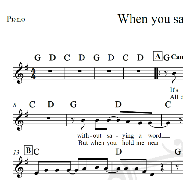 When you say nothing at all - Ronan Keating - Piano/Vocal