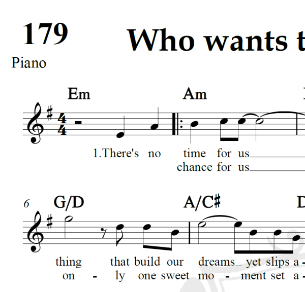 Who wants to live forever - Queen - Piano/Vocal