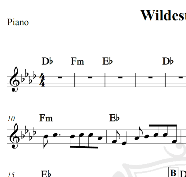 Wildest Dreams - Taylor Swift - Piano