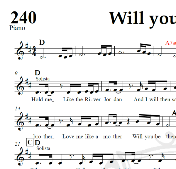 Will you be there - Michael Jackson - Piano/Vocal