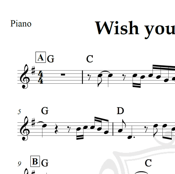 Wish you were here - Pink Floyd - Piano