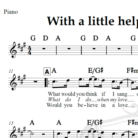 With a little help from my friends - Joe Cocker - Piano/Vocal
