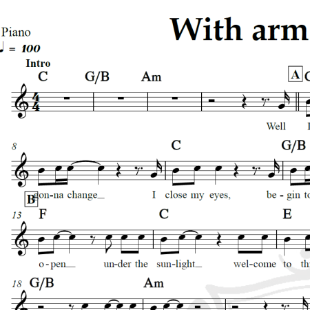 With arms wide open - Creed - Piano/Vocal