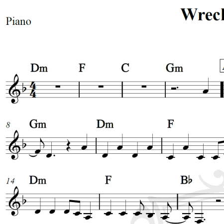 Wrecking ball - Miley Cyrus - Piano