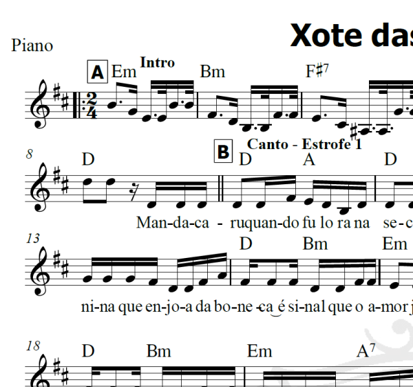 Xote das Meninas - Luiz Gonzaga - Piano/Vocal