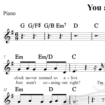 You and me - Lifehouse - Piano/Vocal