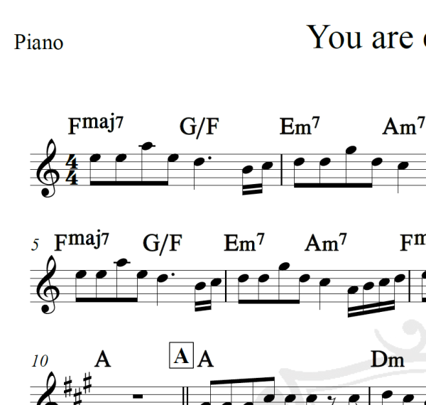 You are everything - Rod Stewart - Piano