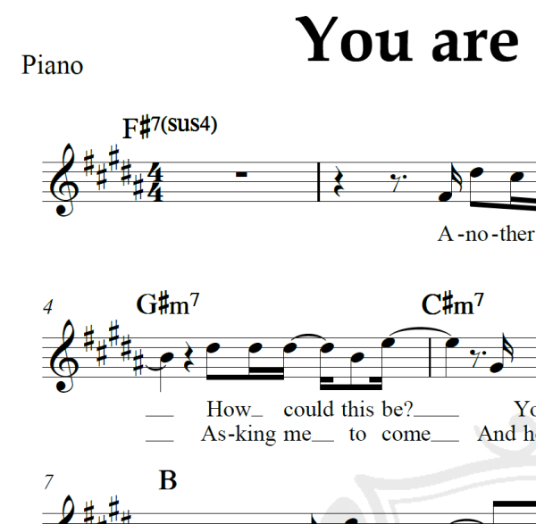 You are not alone - Michael Jackson - Piano/Vocal