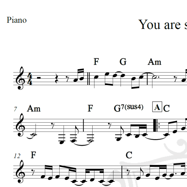 You are so beautiful - James Blunt - Piano