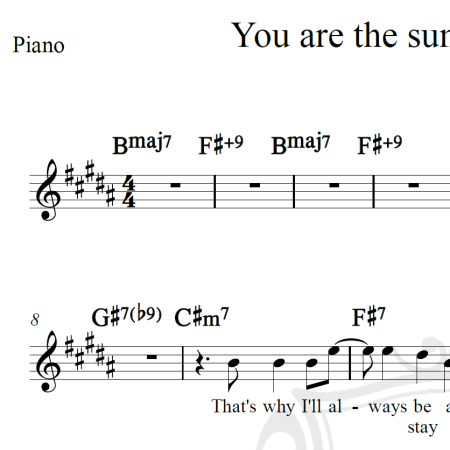 You are the sunshine of my life - Stevie Wonder - Piano/Vocal